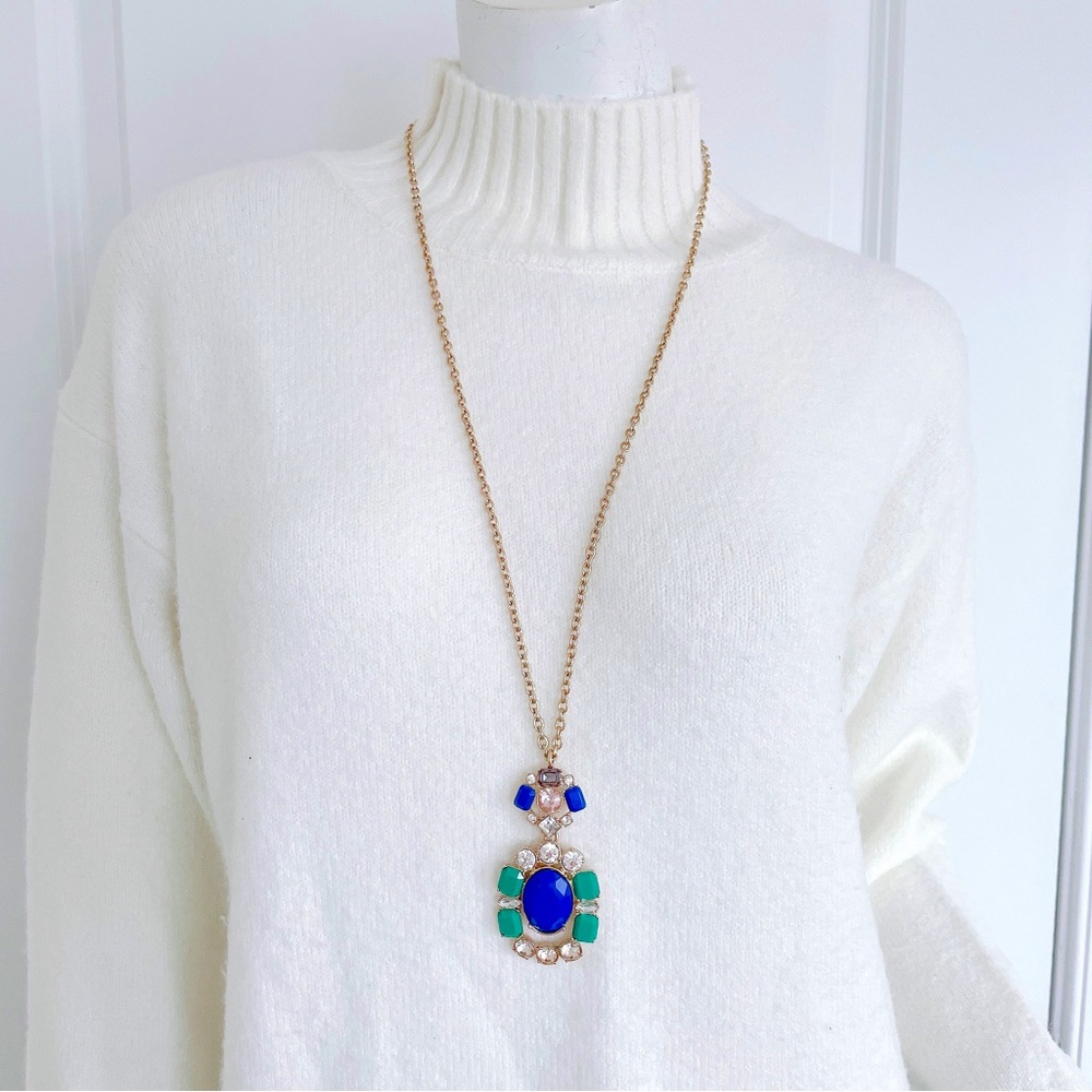 J crew Jeweled Beaded Long Necklace